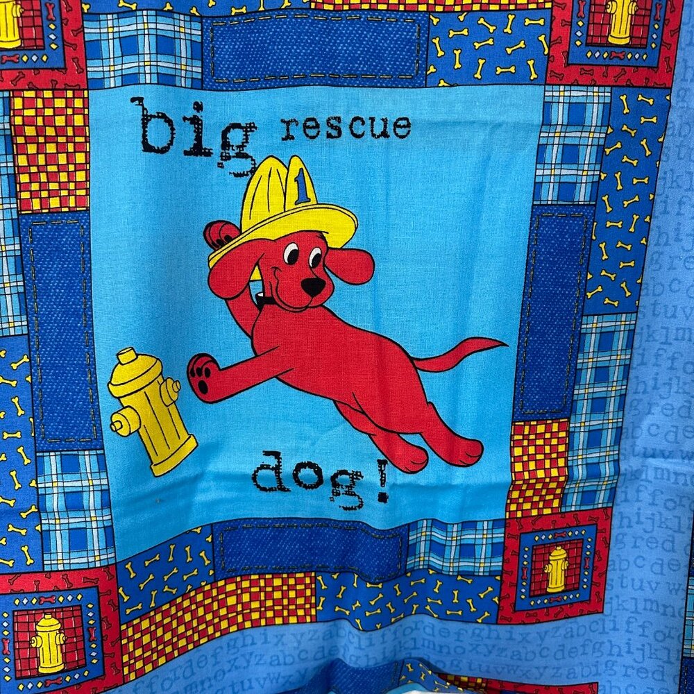 Clifford the Big Red Dog Cranston Print Works.Pillow fabric panels Sold by yard - Picture 3 of 7